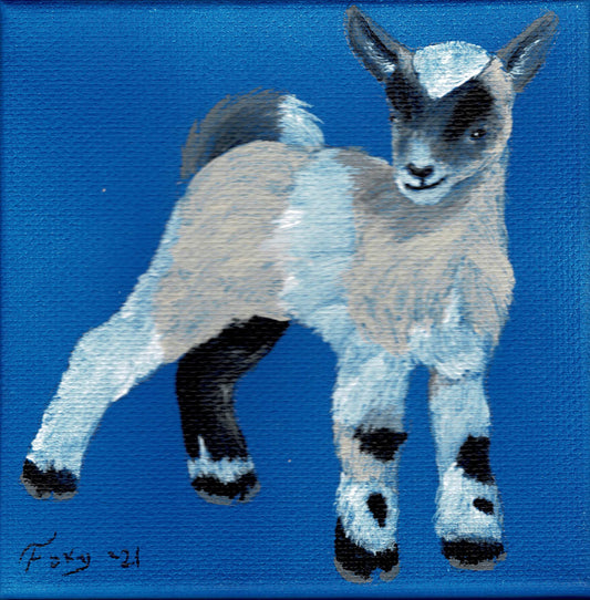 "Goat kid" mini acrylic painting