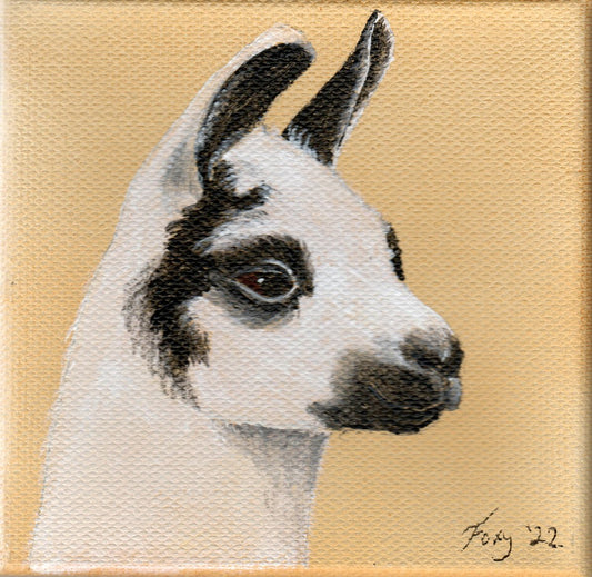 "Llama" mini acrylic painting