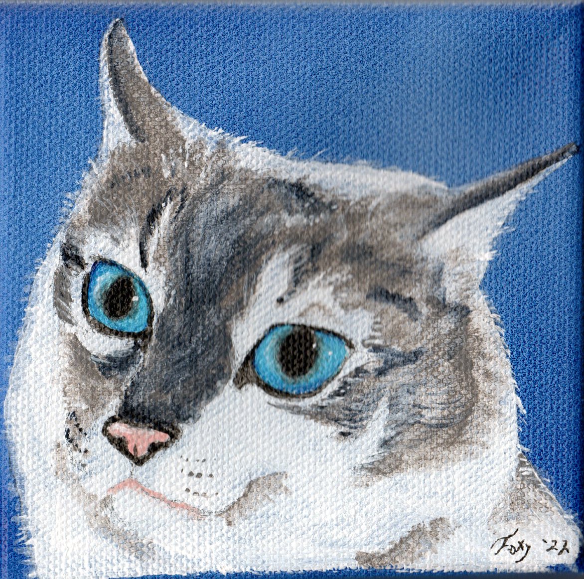 "Cat" mini acrylic painting