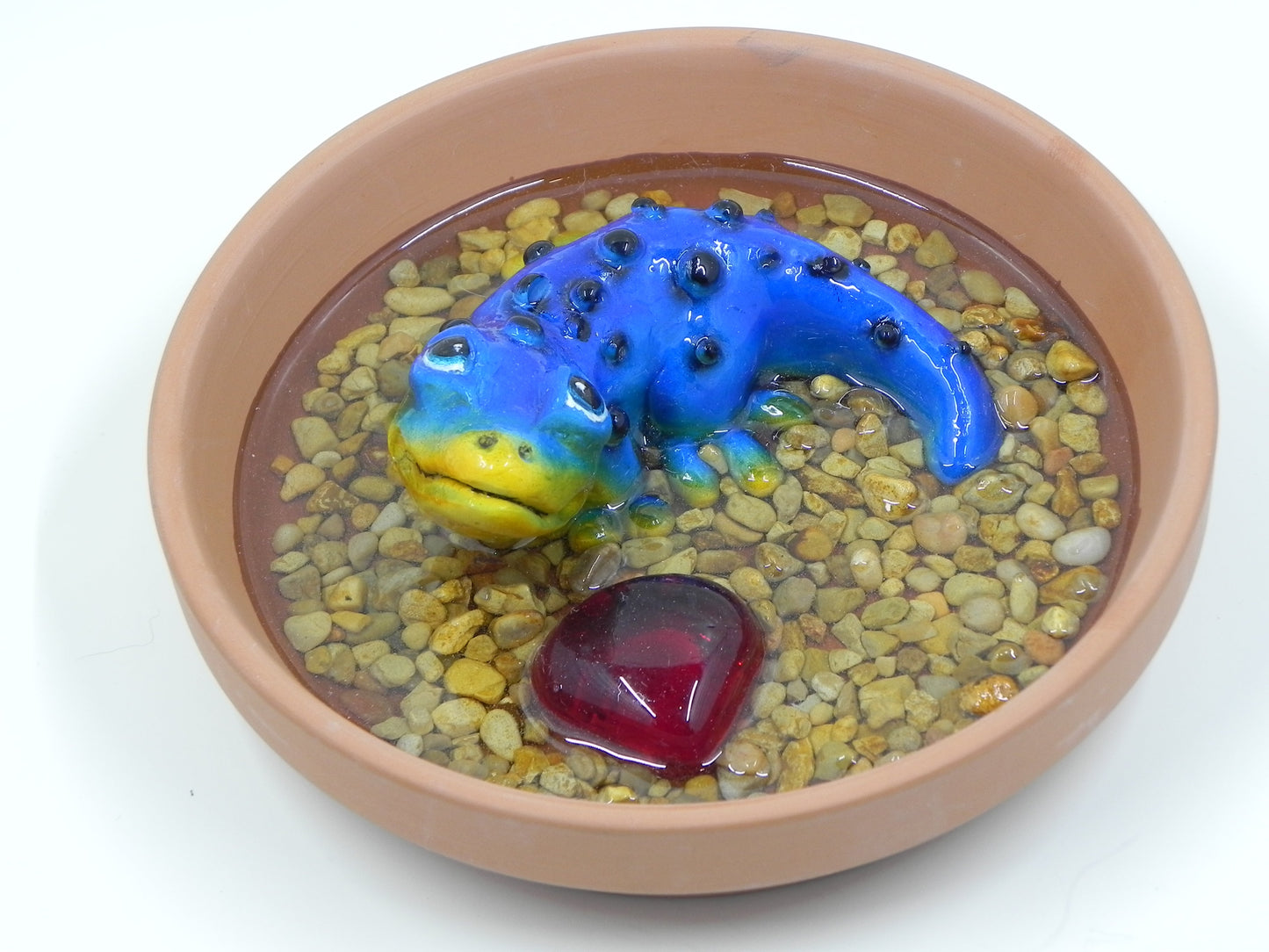 "Salamander blue" resin plate