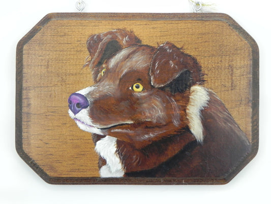 "Border Collie" Rectangle Wood plaque