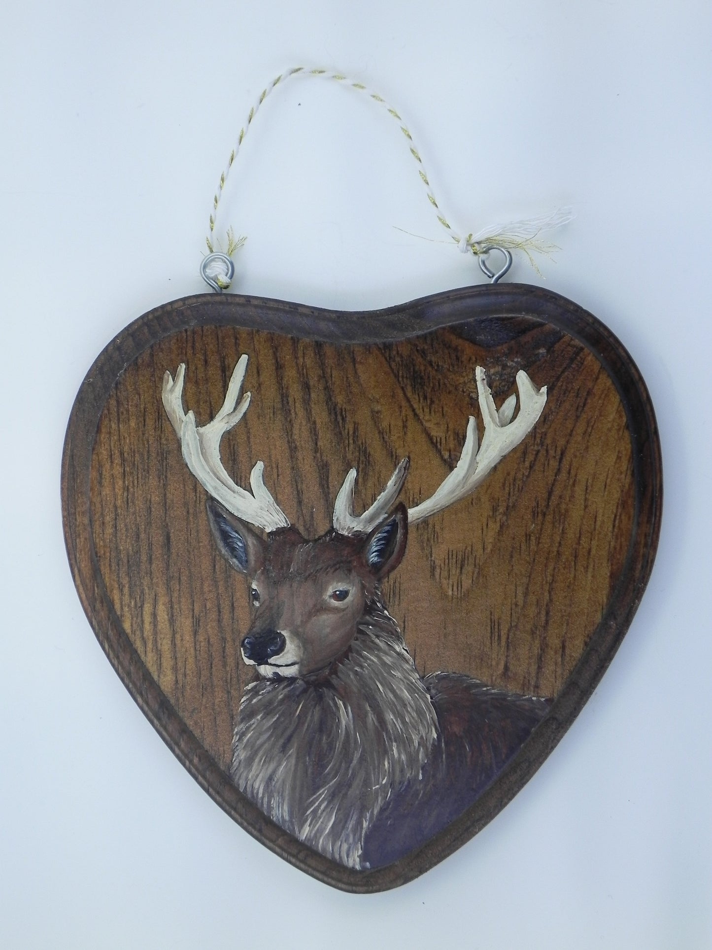 "Stag" heart wood plaque
