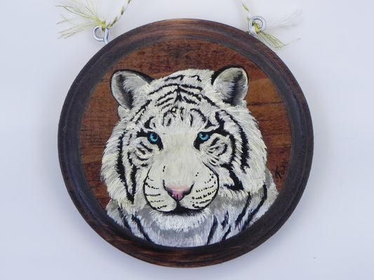 "White Tiger" mini wood plaque