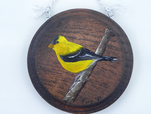 "Goldfinch" mini wood plaque